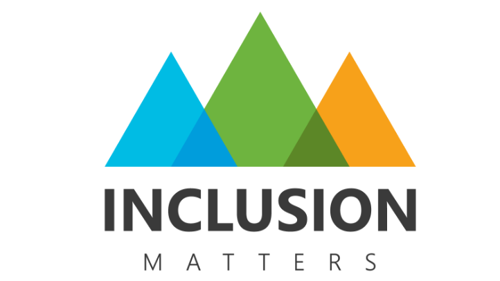 Image of the Inclusion Matters blog logo, which has three intersecting peaks, one blue, one green and one orange.
