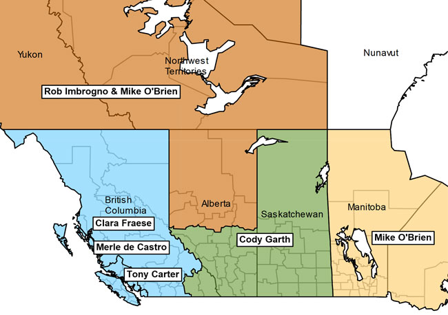 Western Canada Territory Manager Map