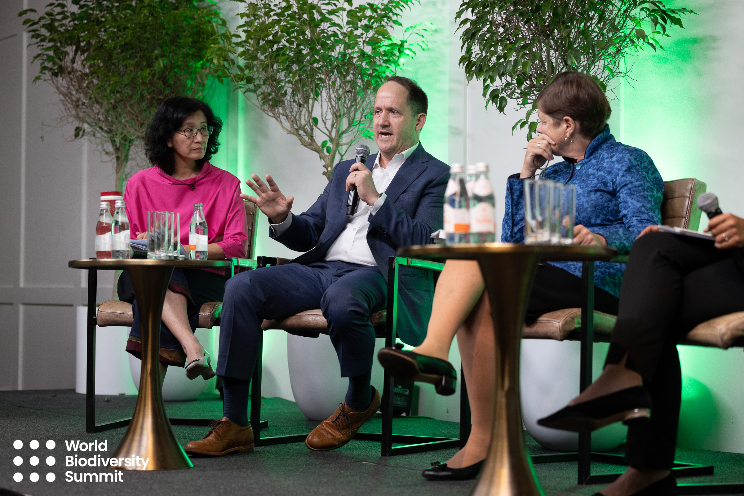 Image of Russell Hagen during a palen discussion at the World Climate Foundation's Biodiversity Summit at Climate Week NYC 2024.