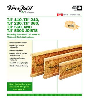 Specifier's Guide for TJI 110, 210, 230, 360, and 560 Joists - Canada