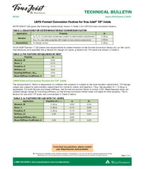 LRFD Format Conversion Factors for Weyerhaeuser TJI® Joists  