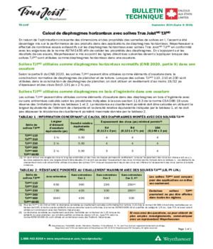 Calcul de diaphragmes horizontaux avec solives Trus Joist TJI