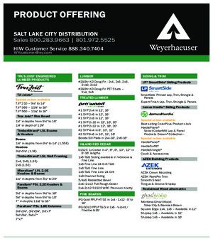 Inter-mountain / Salt Lake City Line Card