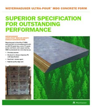 Weyerhaeuser Ultra-Pour™ MDO Concrete Form