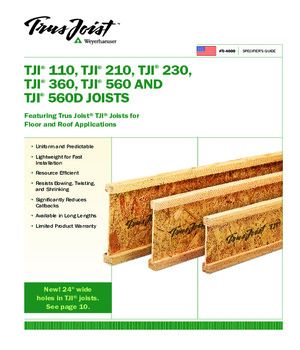 SPECIFIER'S GUIDE FOR TJI 110, 210, 230, 360, AND 560 JOISTS - USA