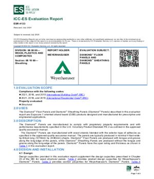 ICC-ES Evaluation Report - Weyerhaeuser Diamond Floor Panels