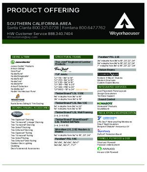 Southern California Area Line Card