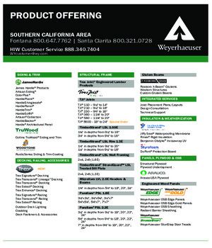 Southern California Line Card