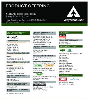 Albany, OR Line Card