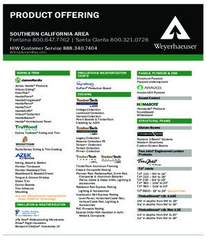 Southern California Line Card