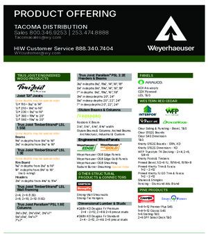 Tacoma, WA Line Card