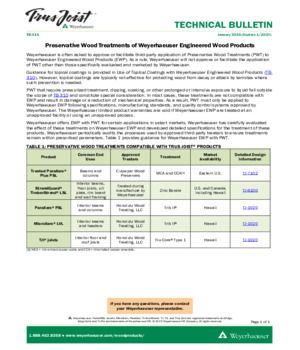 Preservative Wood Treatments of Weyerhaeuser Engineered Wood Products