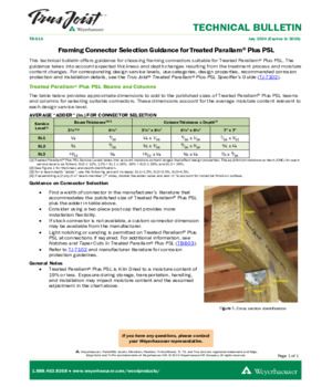 Framing Connector Selection Guidance for Treated Parallam® Plus PSL