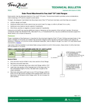 Solar Panel Attachment to Trus Joist TJI Joist Flanges