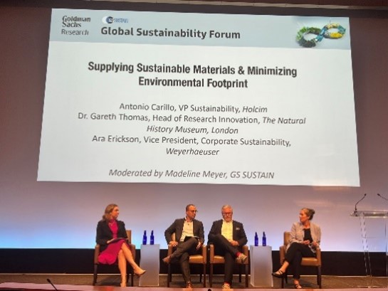 Image of Ara Erickson, vice president of corporate sustainability, during a panel discussion at Climate Week NYC 2024.