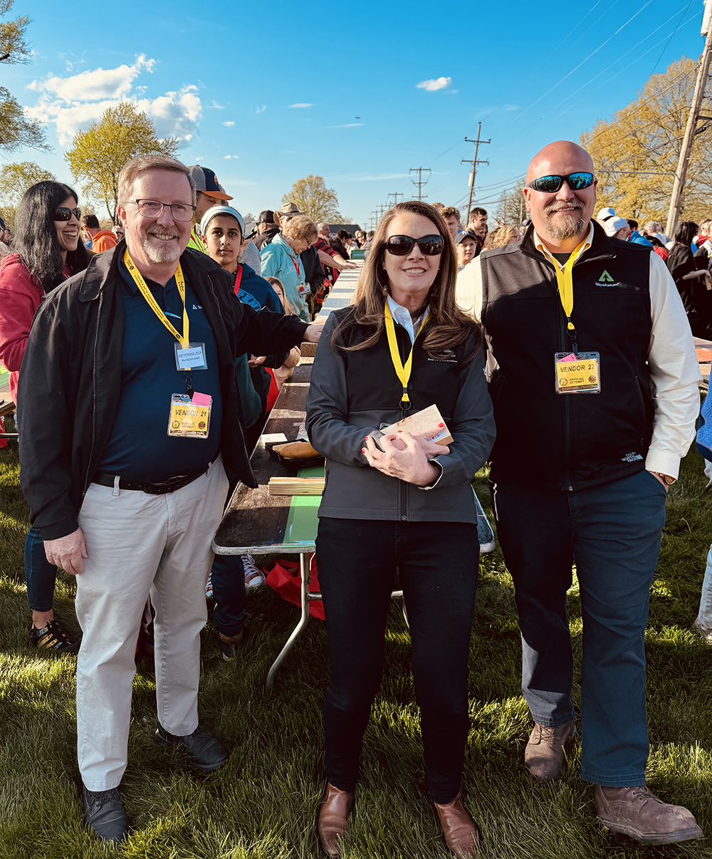 Image of Ken STockhousen, dealer sales representative based in Delaware; Hillary Weiss, inside sales representative based at our Easton DC; and Steve Rudowsky, EWP territory manager based in Pennsylvania.