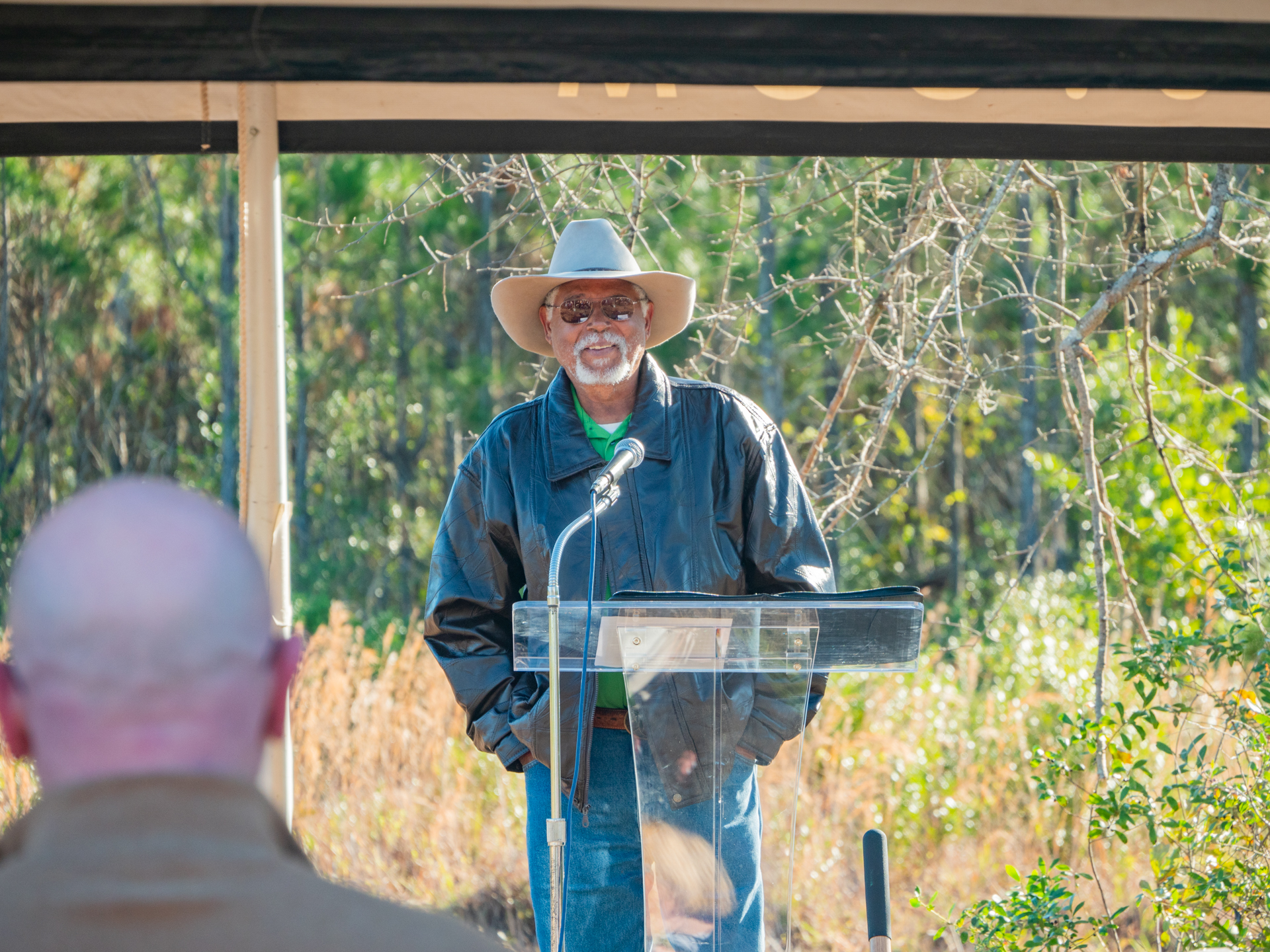 Image of Columbia County Commissioner Ron WIlliams talking about how the park will help shape Columbia County's economic future.